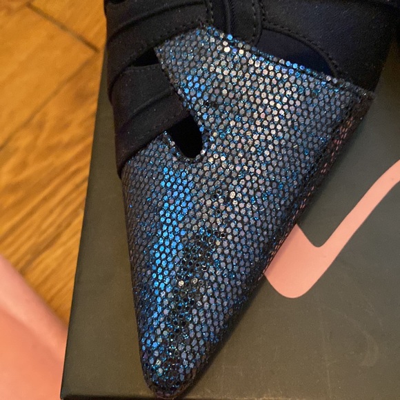 New Nina sequin blue heels pumps shoes with dust bag - Picture 3 of 8